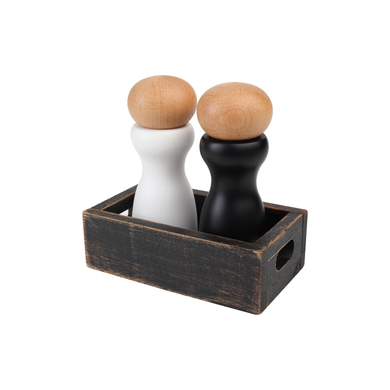 Salt & Pepper Crate Rustic Black