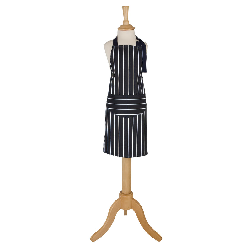 Kids Apron Navy Butcher's Stripe