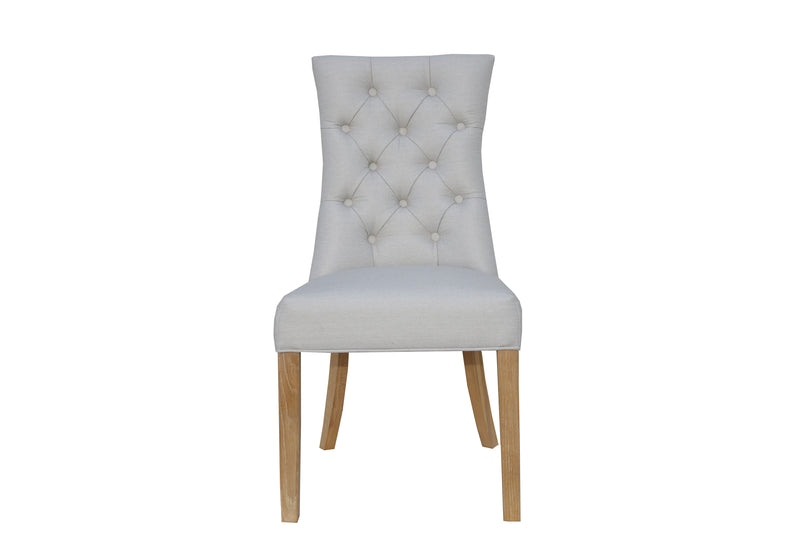 Curved Button Back Chair - Natural