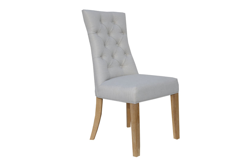 Curved Button Back Chair - Natural