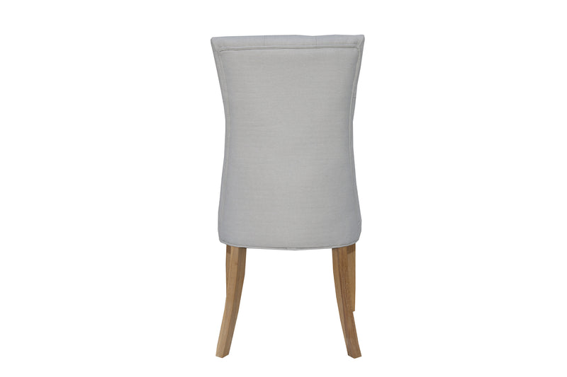 Curved Button Back Chair - Natural