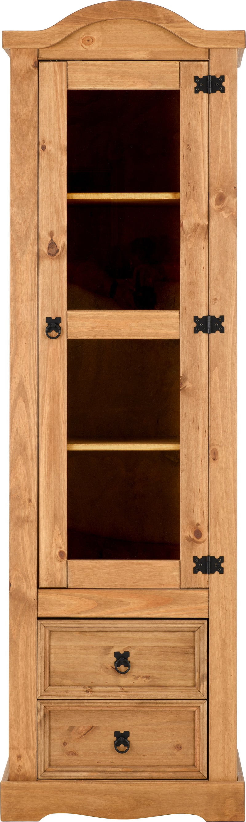 Corona 1 Door 2 Drawer Glass Display Unit
