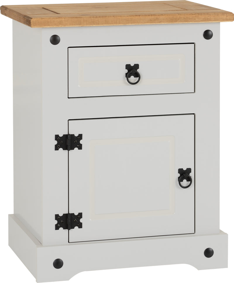 Corona 1 Drawer 1 Door Bedside Cabinet - Grey