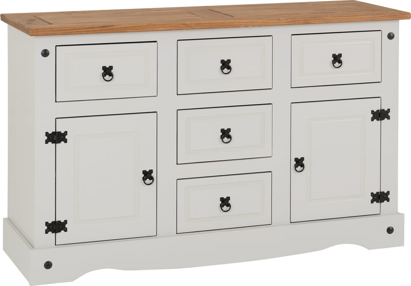 Corona 2 Door 5 Drawer Sideboard - Grey