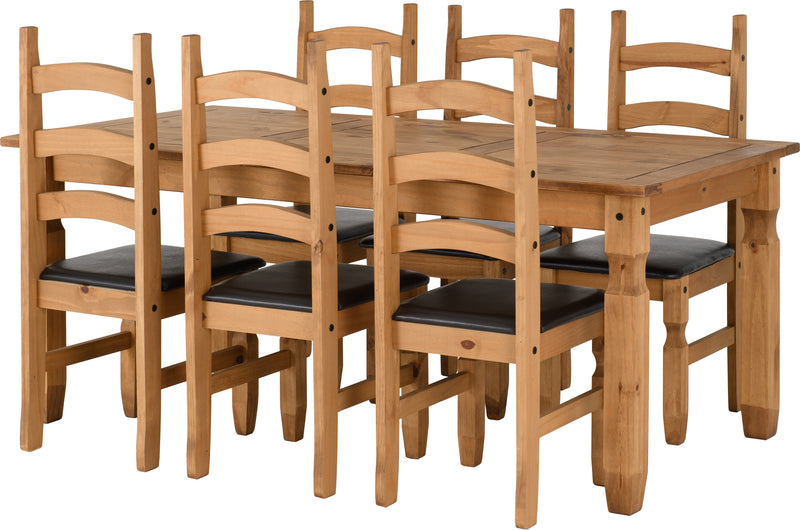 Corona 6' Dining Set - Brown