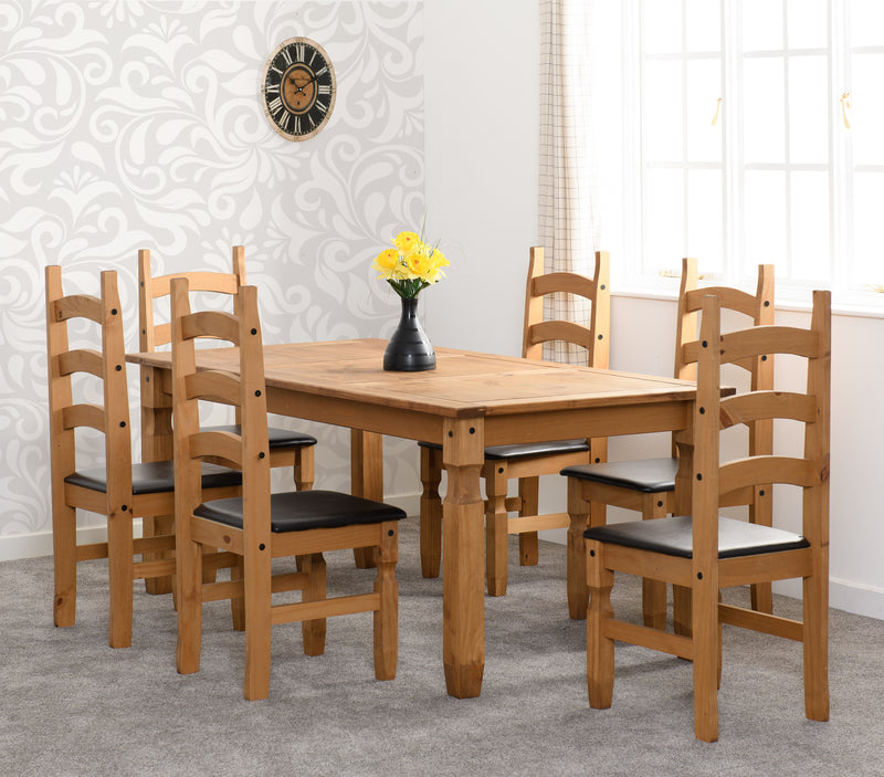 Corona 6' Dining Set - Brown