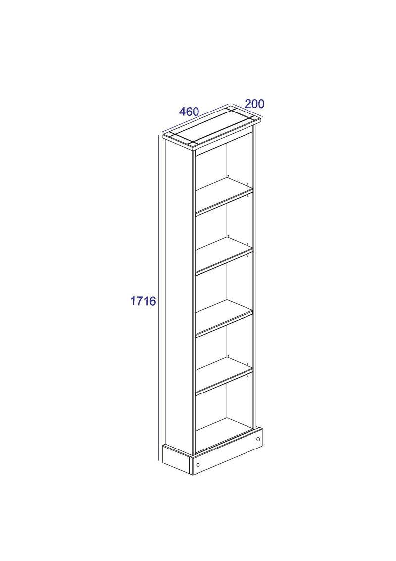 Corona Dove Slim Bookcase
