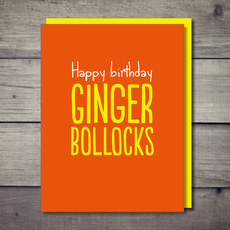 Ginger Balls Rude Birthday Card