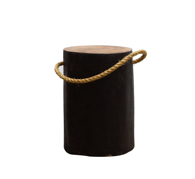STOMP Natural Teak Root Stool - Black