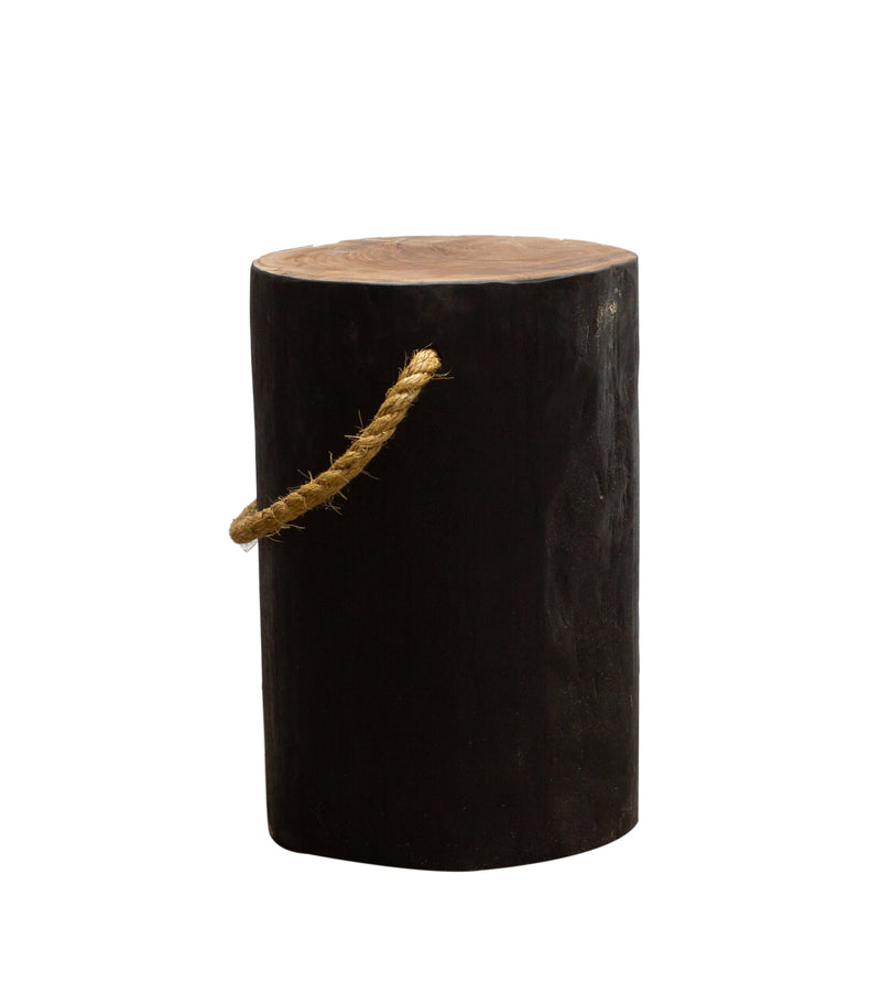 STOMP Natural Teak Root Stool - Black