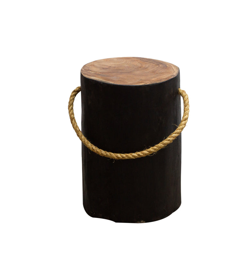 STOMP Natural Teak Root Stool - Black