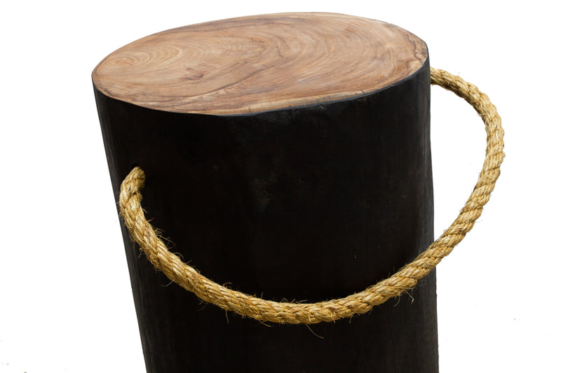 STOMP Natural Teak Root Stool - Black