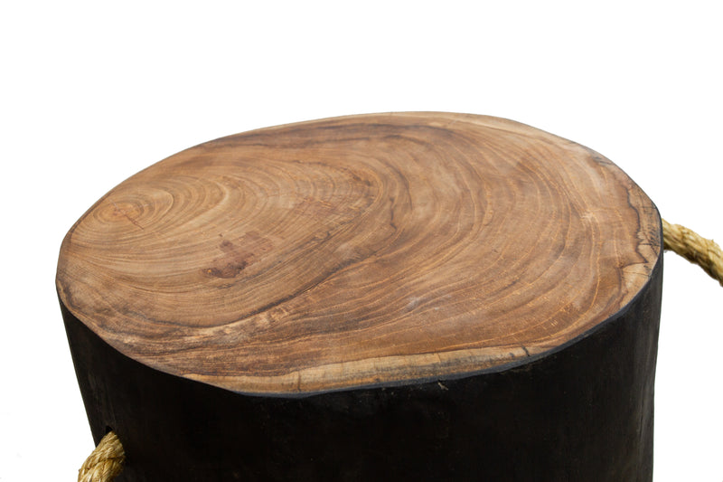 STOMP Natural Teak Root Stool - Black