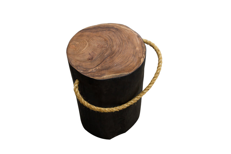 STOMP Natural Teak Root Stool - Black