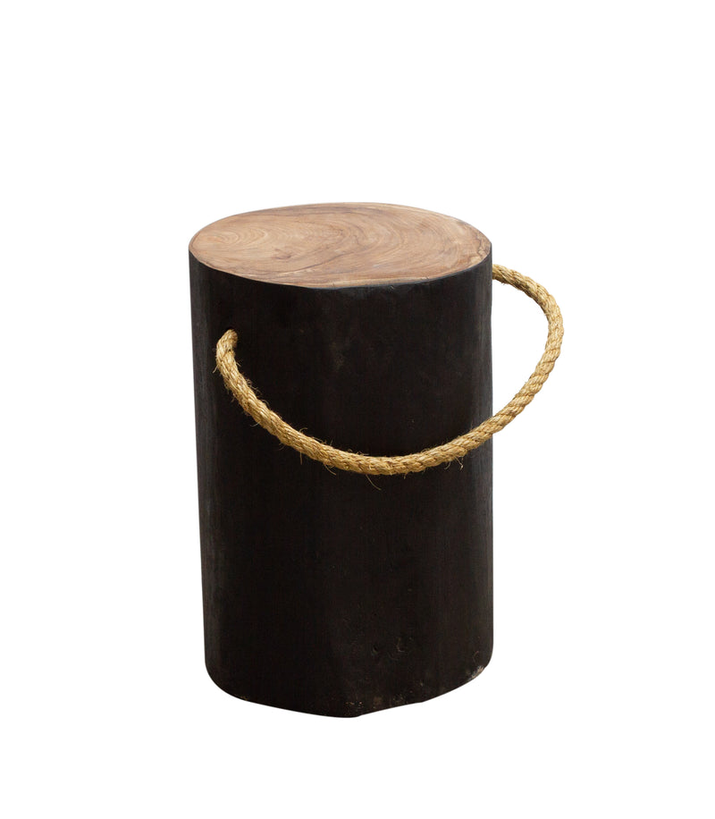 STOMP Natural Teak Root Stool - Black