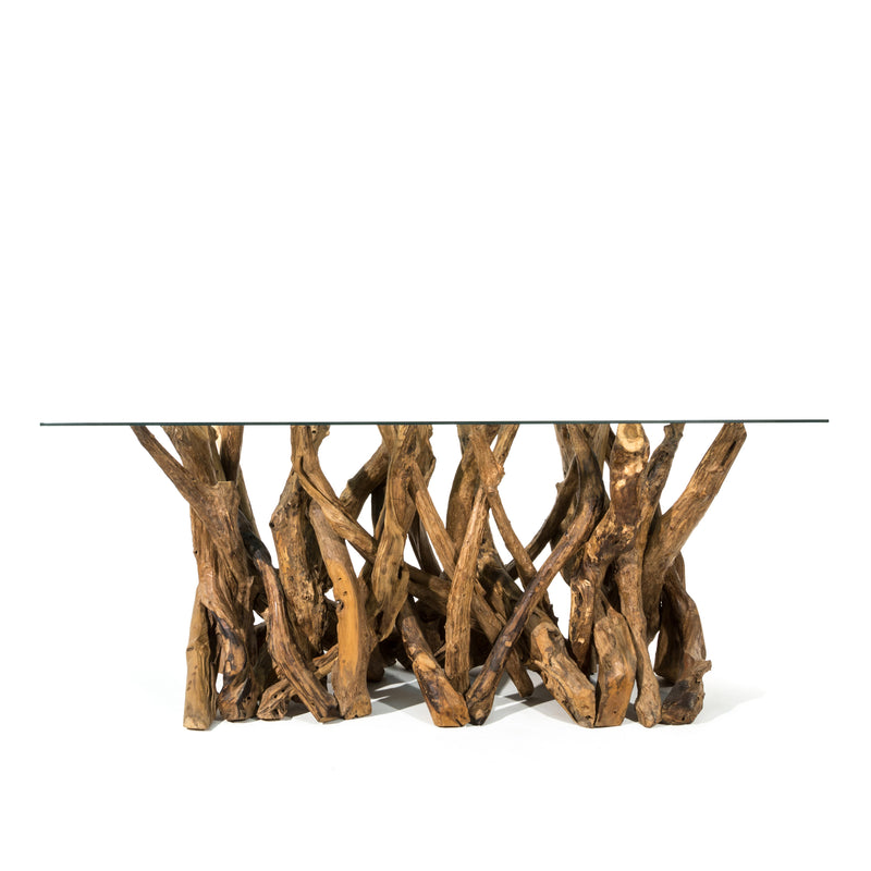 THRUNTON Wood & Glass Dining Table