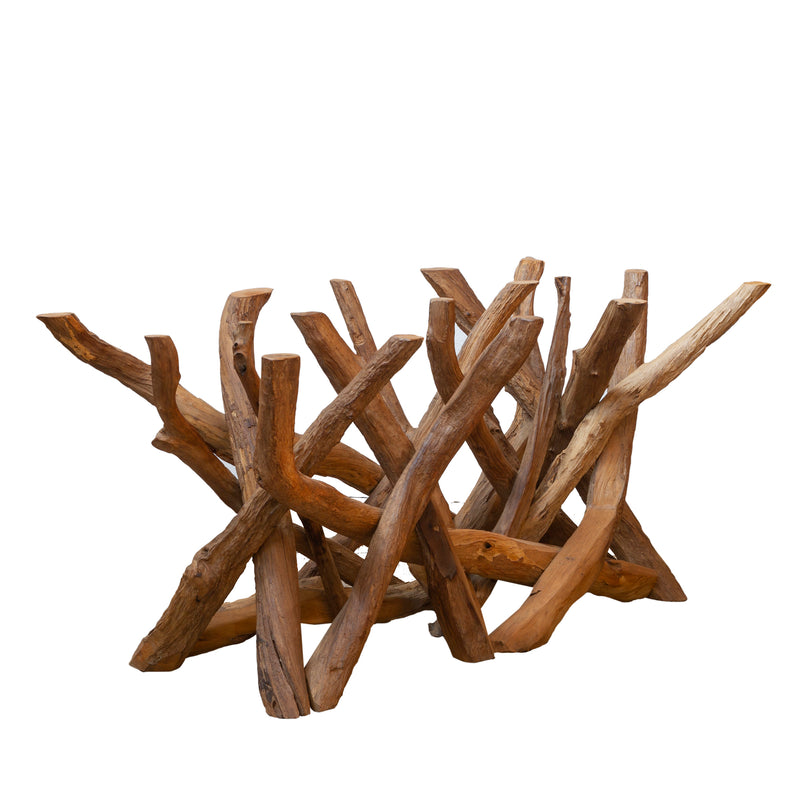 THRUNTON Wood & Glass Dining Table