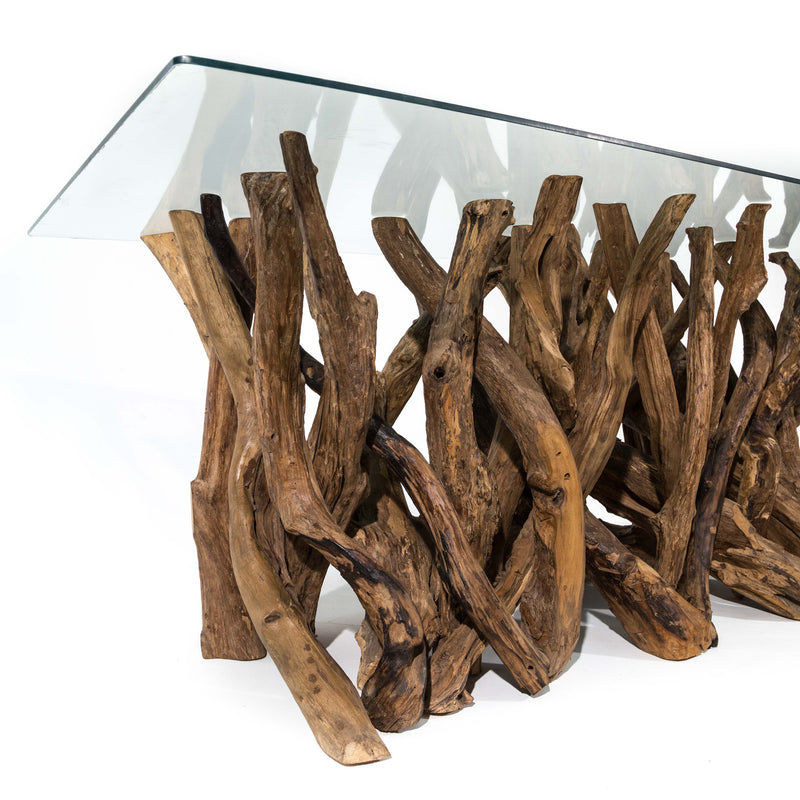 THRUNTON Wood & Glass Dining Table
