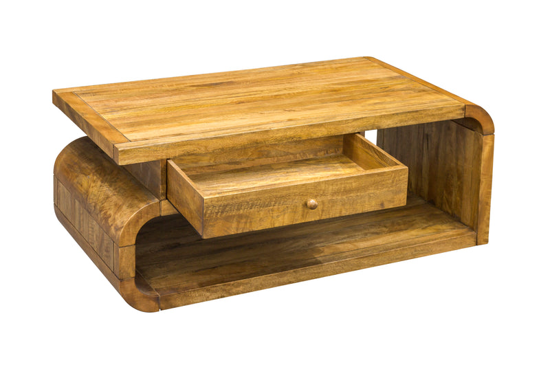 LOUNJ Natural Coffee Table With Drawer
