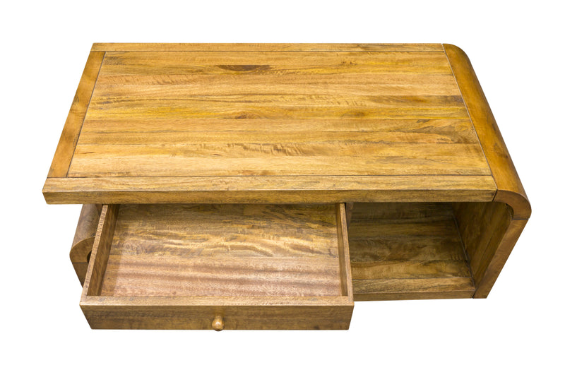 LOUNJ Natural Coffee Table With Drawer
