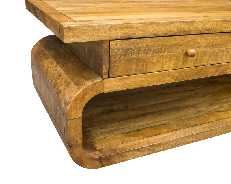 LOUNJ Natural Coffee Table With Drawer