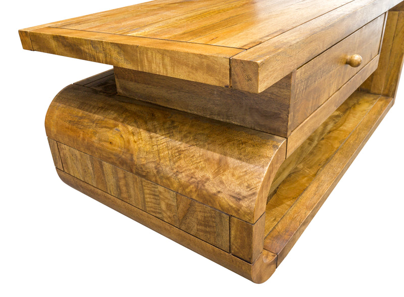 LOUNJ Natural Coffee Table With Drawer