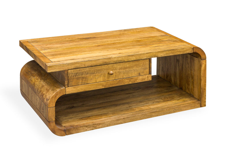 LOUNJ Natural Coffee Table With Drawer