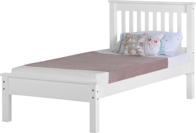 Monaco 3' Low End Bed - White
