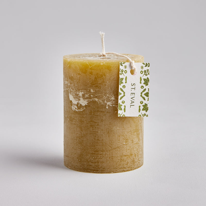 St Eval Folk Moss Pillar Candle