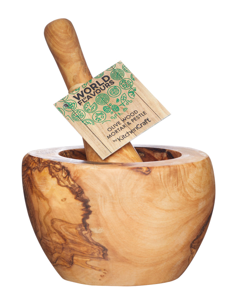 Olive Wood Mortar And Pestle