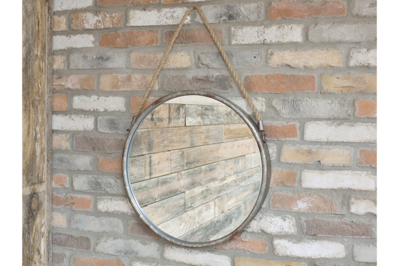 Mirror Circle Rope Rustic