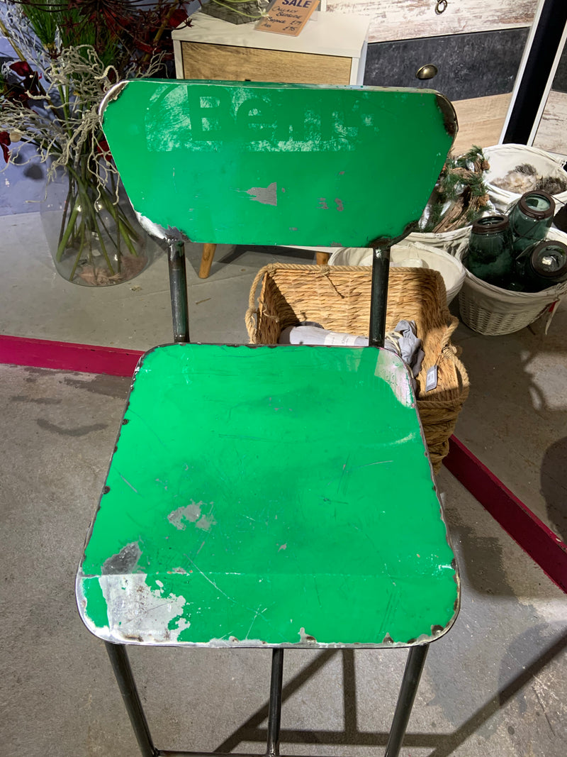 Oil Barrel Upcycled Bar Stool - Green